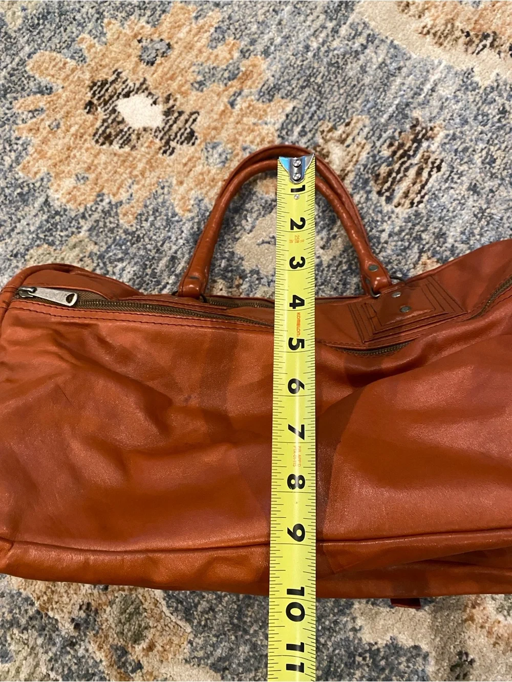 Bag, Classic Men's Leather Weekender Orange
